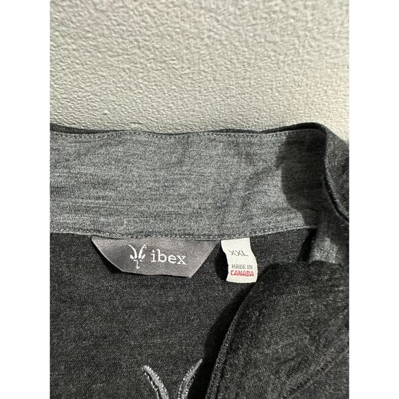 Ibex Zque Certified Merino Wool 1/4 Zip Pullover Black Grey Size 2XL Base Layer - Picture 3 of 9